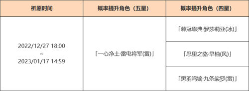 「影寂天下人」祈愿：「一心净土・雷电将军(雷)」概率UP！-第2张图片