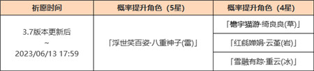 3.7版本「华紫樱绯」祈愿：「浮世笑百姿・八重神子(雷)」概率UP！-第2张图片