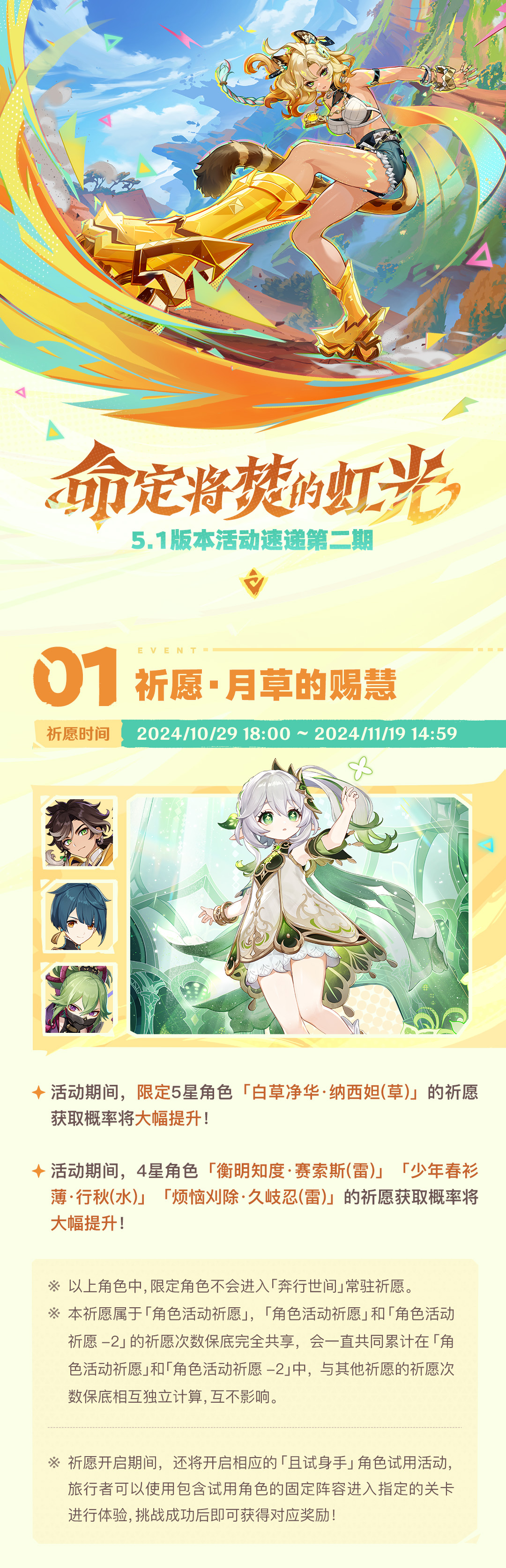 「命定将焚的虹光」5.1版本活动速递第二期-第2张图片