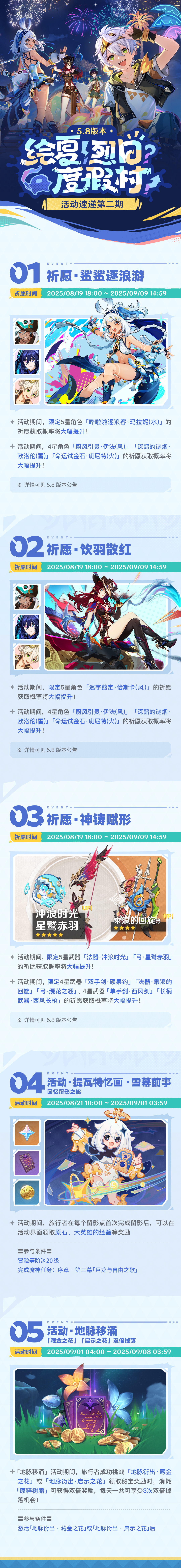 「绘夏！烈日？度假村！」5.8版本活动速递第二期-第2张图片