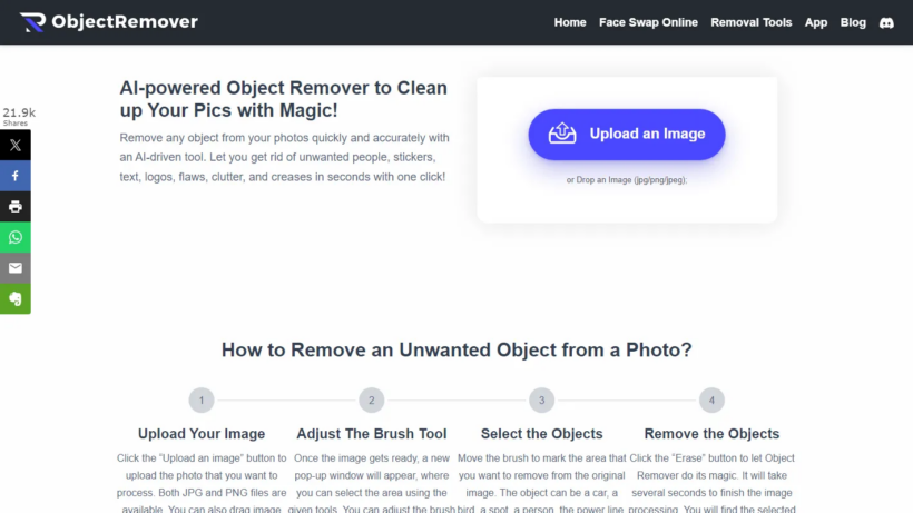 Object Remover：智能图片去杂物工具，一键清除水印路人修复老旧照片